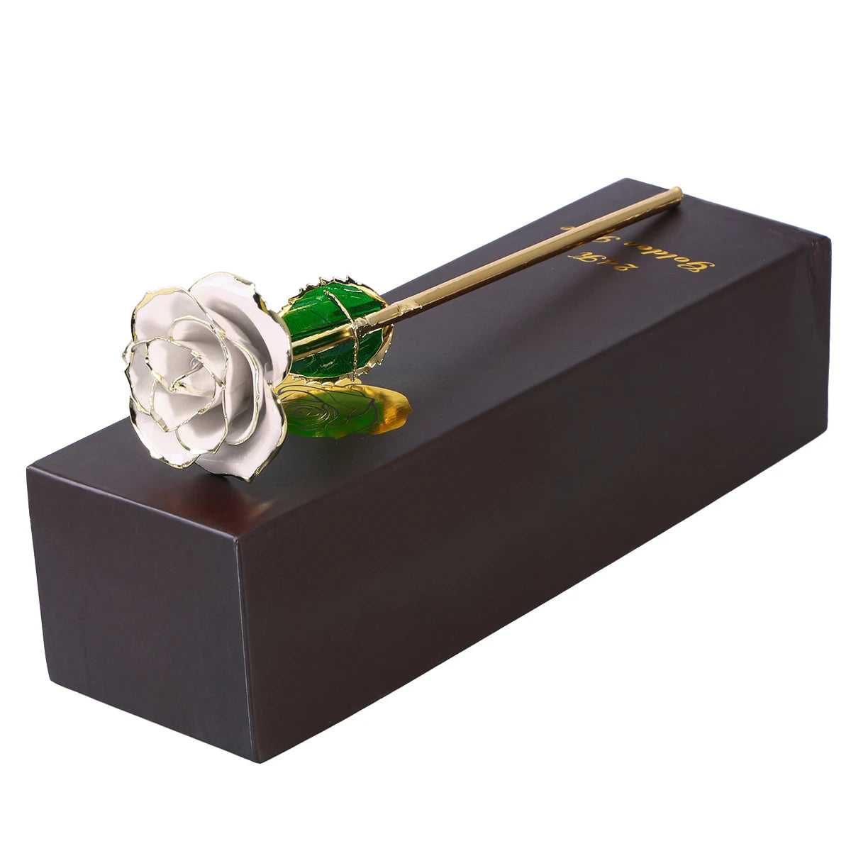 24K Gold Roses Plated Real Rose Gift with Souvenir Bag (Black)