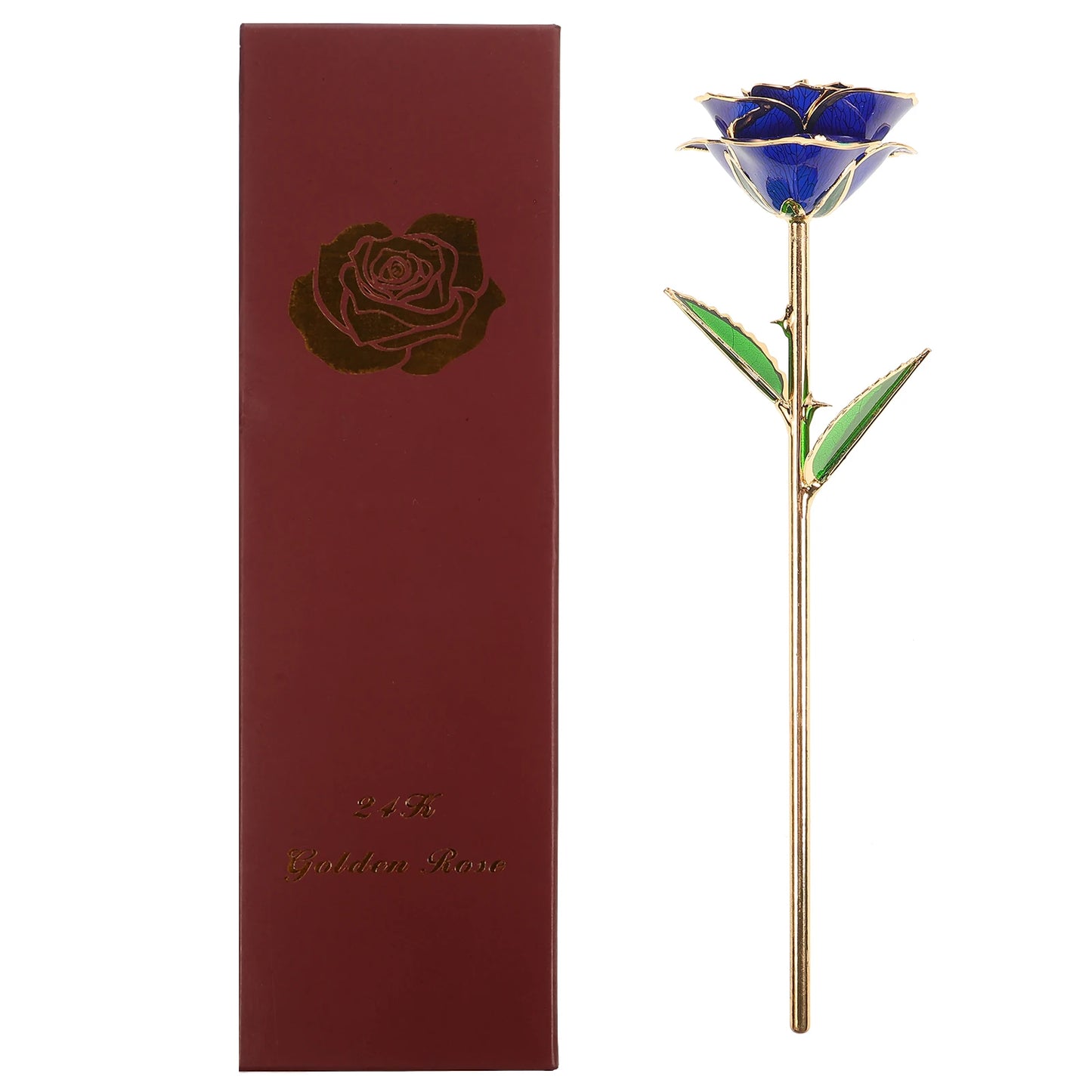 24K Gold Roses Plated Real Rose Gift with Souvenir Bag (Black)