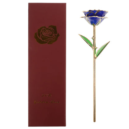 24K Gold Roses Plated Real Rose Gift with Souvenir Bag (Black)
